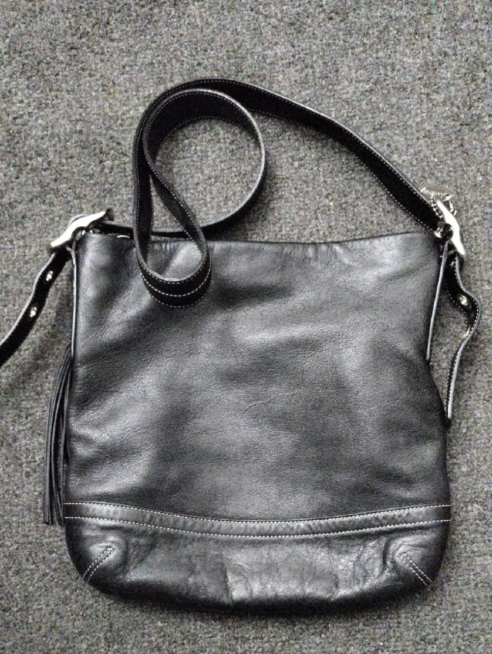 Coach Black Leather Shoulder Bag#1415